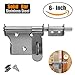 JQK Sliding Bolt Gate Latch, 6 Inch Thickening 304 Stainless Steel Barrel Bolt with Padlock Hole, Interior Door Latches Brushed Finish
