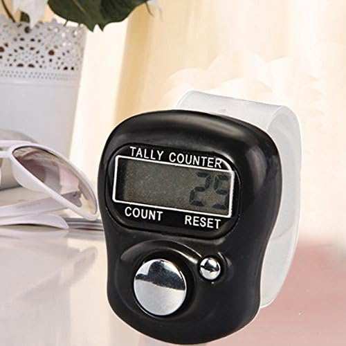 Generic Mini Digital Electronic Portable LCD Full Screen Display Display Superior Accuracy In Reading Steps Resettable Finger Ring Tally Counter Walking In Your Pocket For Other Activities (BLACK)