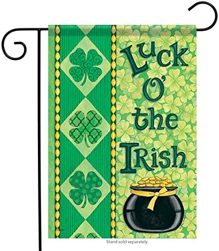 Irish Luck St. Patrick's Day Garden Flag Clover Pot of Gold Shamrock 12.5" x 18"