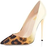 FSJ Women Sexy Leopard Printed Dress Shoes Pointy Toe High Heels Stilettos Pumps Party Formal Shoes Size 4-15 US