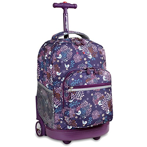 J World New York Sunrise Rolling Backpack, Baby Birdy