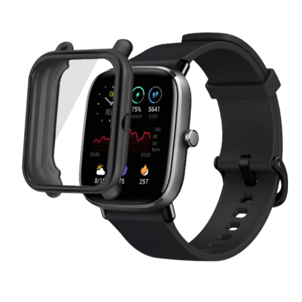 PaceBid Case for Amazfit GTS 2 Mini Protective Case TPU Case Soft Flexible All-Around Protective Film Cover Compatible with Amazfit GTS 2 Mini (Black) — image 1