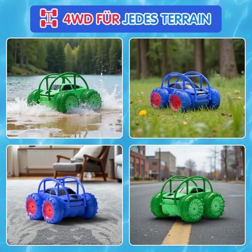 ifollower Remote Control Car Direct Charge 2.4GHz 4x4 Monster Truck Drift Cars with LED Light 360° Rotation Outdoor Water Toys Gift Girl Boy 3-12 Years Old