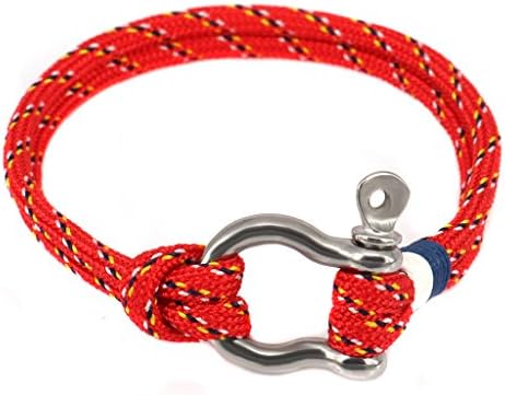 Aprilsky Paracord Planet Stainless Steel U-Lock Nylon Cord Bracelet , Adjustable Unisex DIY Bracelet