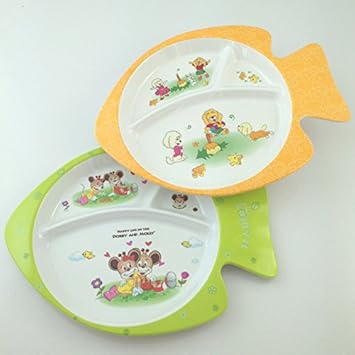 Amazon.com: Niño plato pescado plato bebé Set Vajilla ...