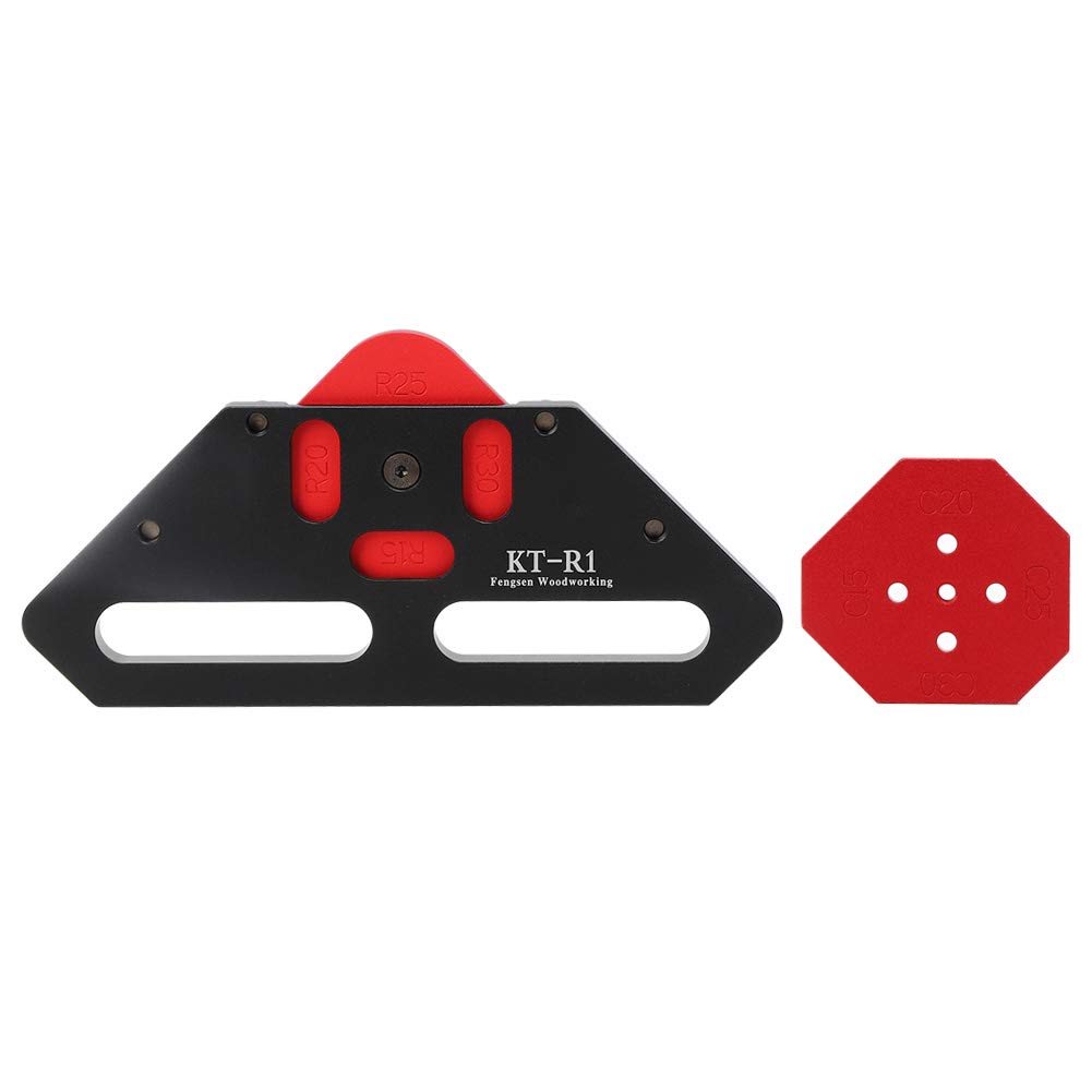 Hyuduo Router Table Corner Jig Radius Template Kit for Woodworking, Arc Positioning Guide for Carpentry, Aluminum Alloy Lightweight Router Template Tool