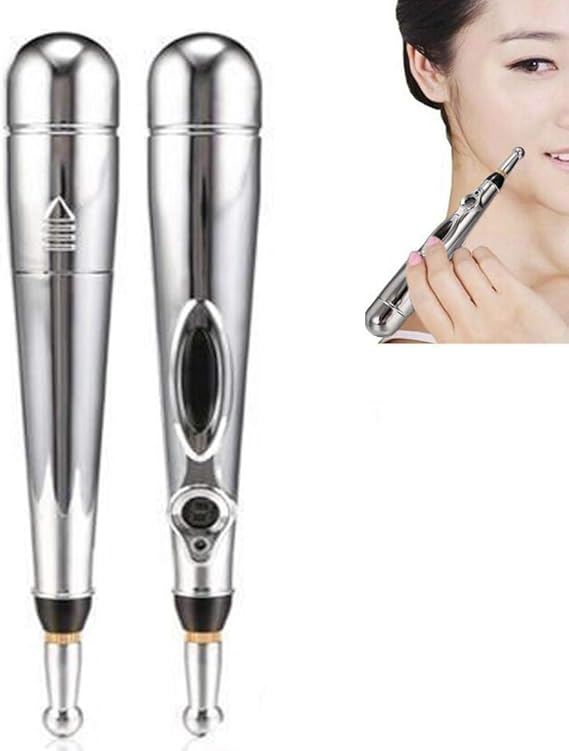 Amazon Co Jp 経絡を疏通電動マッサージペン ペン型9モード調整可能経絡マッサージ 筋肉刺激 マッサージ鍼 ツボ 男女兼用 シルバー Free 服 ファッション小物
