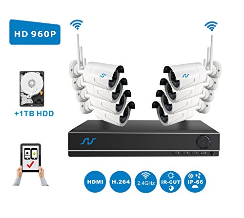 NorthShire Wireless Surveillance Camera Kit, 8CH 720P Wireless NVR HD Security System with [1.0 Megapixel] 1.0MP Waterproof Night Vision IP Camera (Scan QR Code Quick Remote Access) with 1TB HDD