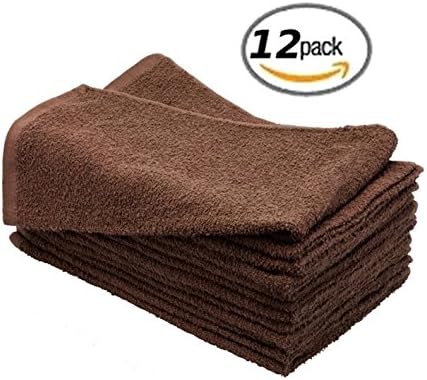 Egyptian Towels 100% Cotton SALON MASSAGE Towels 16" x 27", 12pk, BROWN