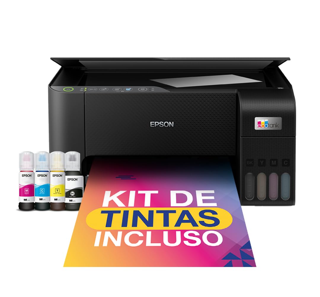 EPSON Multifuncional EcoTank L3250 - Tanque de Tinta Colorida, Wi-Fi Direct, USB, Bivolt,Preto.