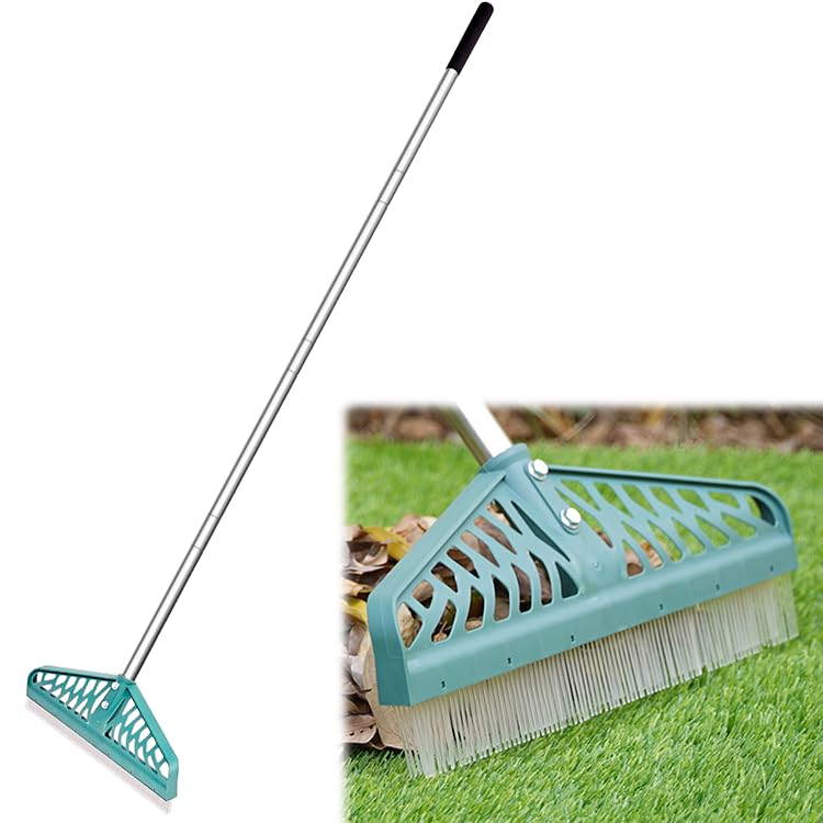 Photo 1 of YEELOR Artificial Turf Rake with Adjustable Steel Handle from 32 to 61 Inch, Durable Artificial Grass Rake, Turf Brush for Cleaning pet Hair, Large Fallen Leaves and Dead Grass from Artificial Turf