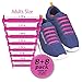 Diagonal One No Tie Shoelaces for Kids & Adults. The Elastic Silicone Shoe Laces to Replace your Shoe Strings. 16 Slip On Tieless Flat Silicon Sneakers Laces