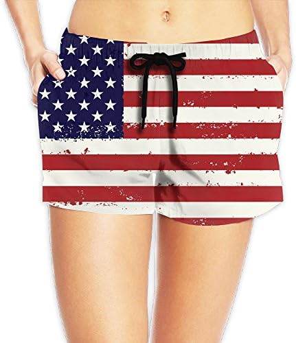 Free Spinner American Flag Women's Breathable Premium Soft Feel Short Beach Swimming Pants