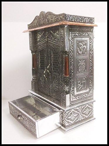 Amazon Com Pequeno Oxodized De Madera Hindu Pooja Puja Templo