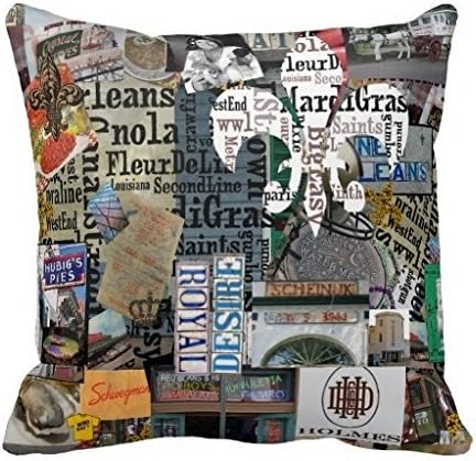 Miss Gaga Sunny Nolaoriginals Collage Art Fleur De Lis Pillow Case