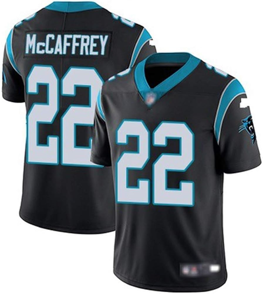 Yitamn Rugby Jersey, NFL Black Panther 22 McCAFFREY Jersey Fan Version