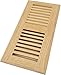 Homewell Red Oak Wood Floor Register Vent, Drop in Vent, 4x10 Inch, Unfinished