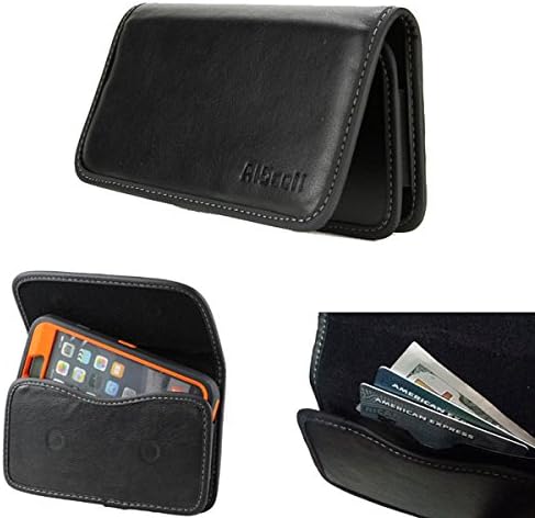 AISCELL Wallet Pouch Belt Clip Holster,Black Faux Leather Sleeve Flap Pouch Card Holder Case,Fits P30 Pro,P20 Pro, Ascend Mate 2, Ascend XT, with Protective Cover Shield Case on Smooth