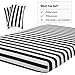 Vaulia Lightweight Microfiber Sheets, Stripe Pattern Design, Black/White Queen Size, 3-Piece Set (1 Fitted Sheet, 2 Pillowcases)