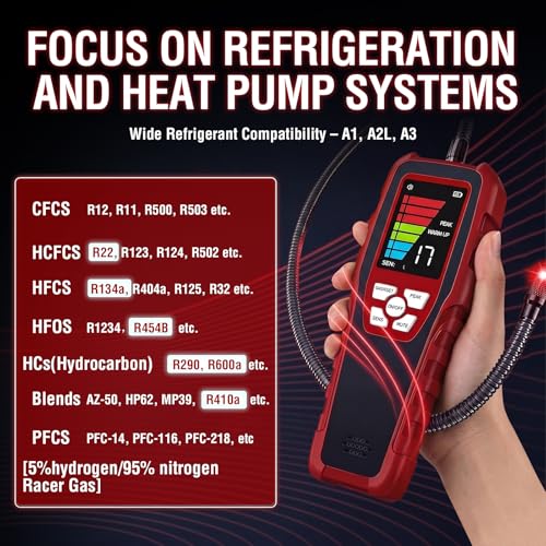 Aprvtio ALD-200 Plus Refrigerant Leak Detector, Air Conditioning Leak Detector with 3 Sensitivity Modes, Intelligent Semiconductor Sensor with 0.14 oz/year Sensitivity
