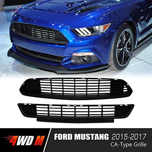 4WDMUSCLE Gloss Black GT/CS CA-Type Special Front Upper Lower Grille for Ford Mustang 2015 2016 2017