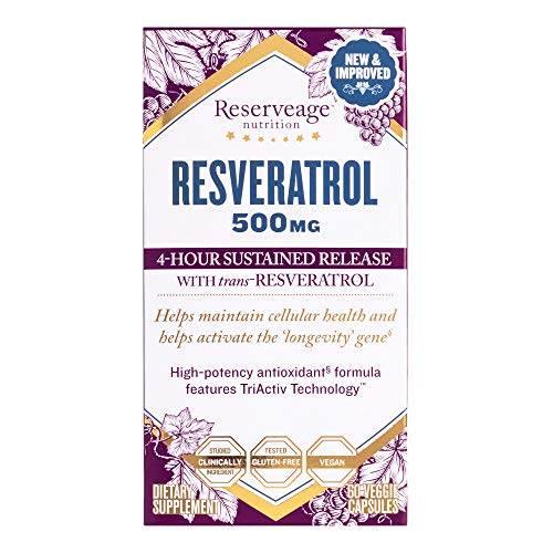 Reserveage, Resveratrol 500 mg, Antioxidant Supplement for Heart and ...