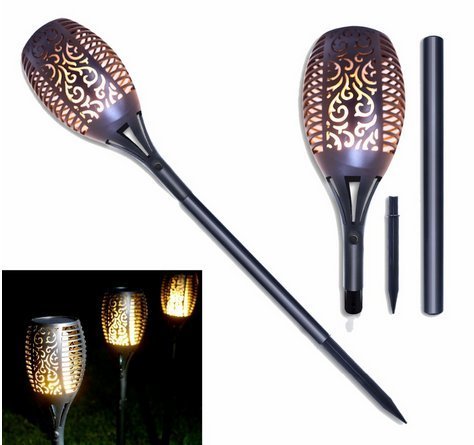 image for A plus life Solar Torch Light with Flickering Flame Lighting,Wireless 