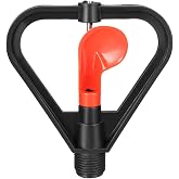 uxcell Butterfly Rotating Sprinkler, 1/2BSPF Thread Plastic Micro Atomizing Nozzle for Garden Irrigation, 5 Pcs (Red)