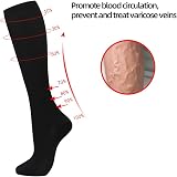 Losvcbcx 7 Pairs Compression Socks 15-20 mmHg Knee-High Men Women view 7