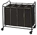 Simple Houseware 4-Bag Heavy Duty Laundry Sorter Rolling Cart, Brown