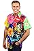 Funky Hawaiian Shirt Men Short-Sleeve Front-Pocket Every Shirt is Unique Multicolor