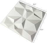 Art3d Textures 3D Wall Panels Diamond Design 32 Sq Ft White 19.7 x 19.7 in view 4
