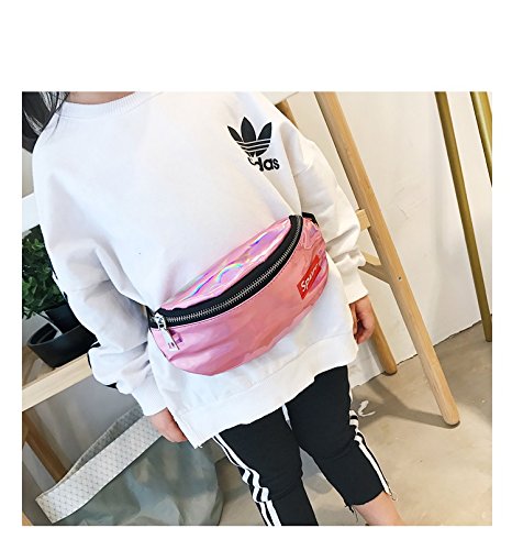 Kids Holographic Fanny Pack Sports Hiking Running Purse Waist Pack Belt Bum Bag