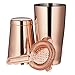 Copper Boston Cocktail Shaker, 4-Piece Set: 18oz & 28oz Weighted Cocktail Shakers, Cocktail Strainer and Double Jigger (0.5oz - 2oz), 18/8 Stainless Steel Cocktail Set with Recipes and Greeting Card
