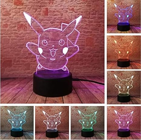 Amazon Co Jp Klsoo ポケモン ゴーゲーム クリスマス ピカチュウ Led ナイトランプ 7色変化 タッチムードギフト 照明 ホーム キッチン