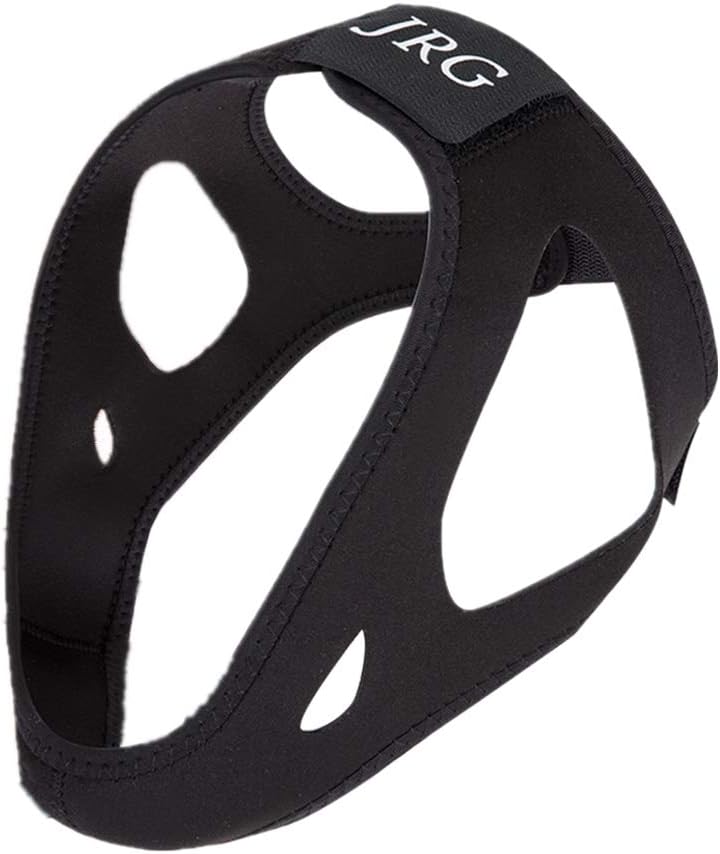 JRG Stop Snoring Chin Strap, Comfortable & Adjustable Snoring Relief, Non-Odour Fabric Snore Stopper for Men and Women (Black)