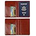GDTK Leather Passport Holder Cover Case RFID Blocking Travel Wallet (Brown)