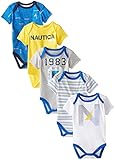 Nautica Baby-Boys Newborn 5 Pack 1983 Bodysuit, Assorted, 0-3 Months