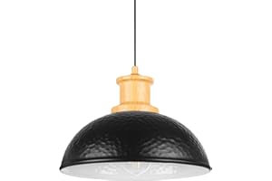 Diyel Farmhouse Pendant Light Kitchen Island, Modern Industrial Hanging Lamp Ceiling Mounted with Hammered Metal, Black White Rustic Country Bar Chandelier for Hallway Entryway Dining Room Bathroom