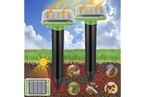 ENERJARY Ultrasonic Mole Repellent Outdoor, 2024 Mole Repellent Solar Power for Lawn Garden Yard, Waterproof Mole Killer Traps, Effectively Repels Mole Snake Vole Groundhog(2P-Green)