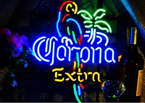 FINEON Corona Parrot Tree Real Glass Tube 17(w) insx13(h) ins Neon Sign Light for Beer Bar Pub Garag