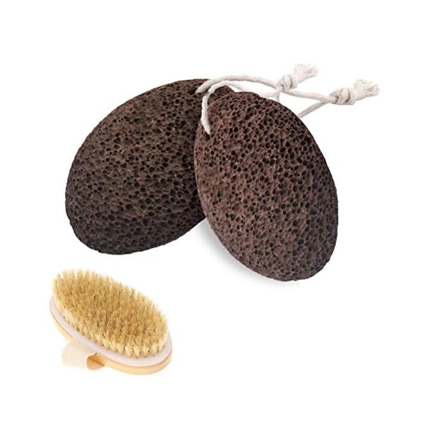 2PCS-Foot-Scrubber-Stone-Natural-Pummice-Stones-Callus-Foot-Scrubber-Hard-Skin-Remover-Foot-Stone-with-Dry-Bath-Brush-for-Hands-Body-Foot-Dead-Hard-Skin 2PCS Foot Scrubber Stone, Natural Pummice Stones Callus Foot Scrubber Hard Skin Remover Foot Stone with Dry Bath Brush…