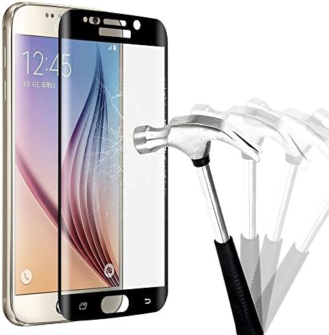 [GTE Zone] Black Premium Tempered GLASS Screen Protector (0.26mm) for Samsung Galaxy S6 Edge + (Plus) Full Edge to Edge Cover (TG S6 Edge Plus - Black)