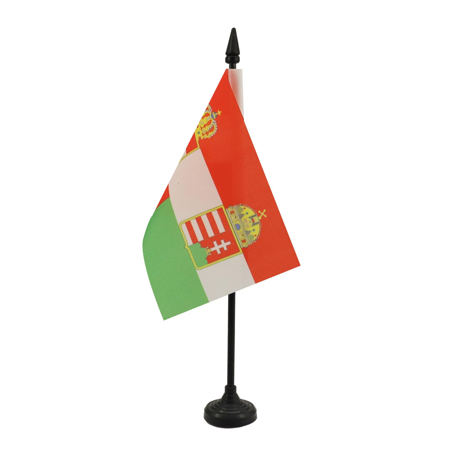 AZ FLAG - Austria-Hungary 1867-1918 Table Flag 4'' x 6'' - Austro-Hungarian Empire Office Mini Banner 100% Polyester 15 x 10 cm - Mini Desk Flag with 10'' Pole and Black Plastic Base