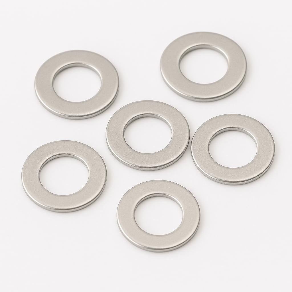 M5 Washers for Screws - M5 x 10 x 1mm (50 Pack) Metal Flat Penny Washers for Bolts - A2 Stainless Steel Plain Round (50pc)