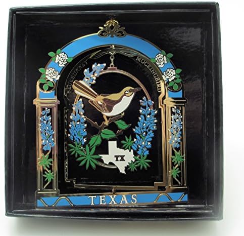 Texas State Bird & Flower Brass Ornament