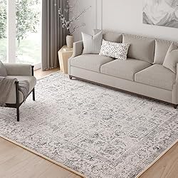 PureCozy Grey Area Rug 6x9 Indoor Vintage Living