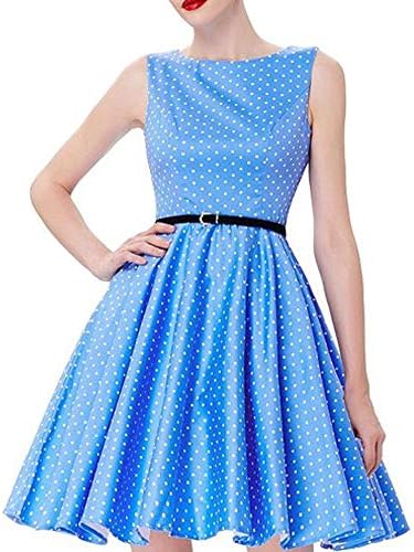 Pervobs Dress Women Vintage Printing Bodycon Sleeveless Casual Evening Party Prom Swing Dress with Sashes