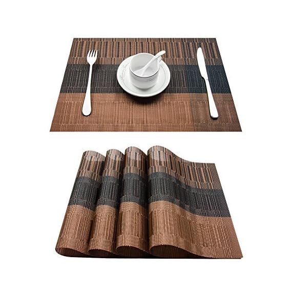 Top Finel Placemats,Plastic Table Mats Set of 8,Heat Resistant Washable