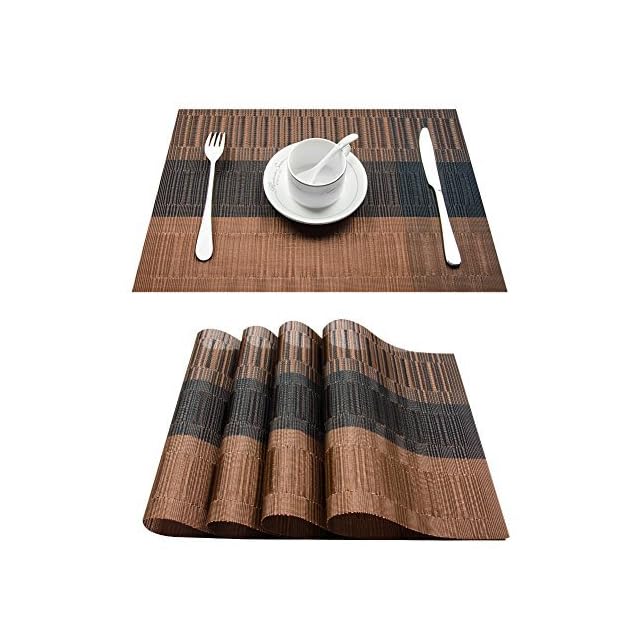 Top Finel Placemats,Plastic Table Mats Set of 8,Heat Resistant Washable